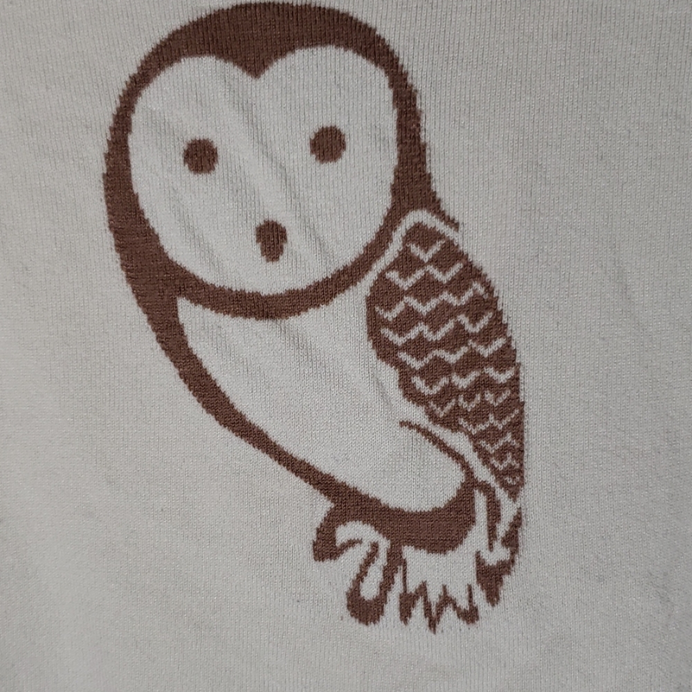 Rue21 Small beige taupey pink sleeved cream owl - Picture 3 of 4